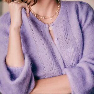 Sezane Egide Cardigan Lilac Size S
